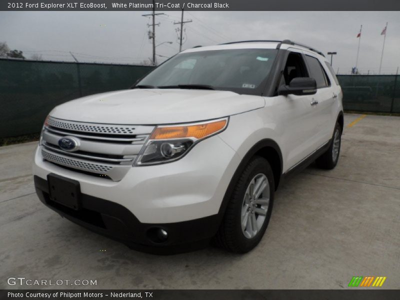 White Platinum Tri-Coat / Charcoal Black 2012 Ford Explorer XLT EcoBoost