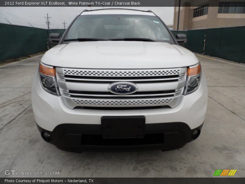 White Platinum Tri-Coat / Charcoal Black 2012 Ford Explorer XLT EcoBoost