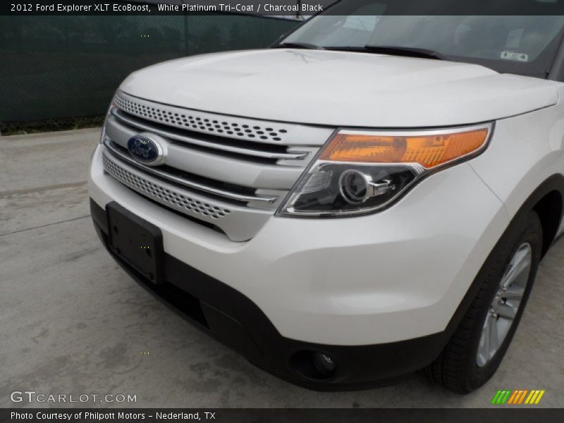 White Platinum Tri-Coat / Charcoal Black 2012 Ford Explorer XLT EcoBoost