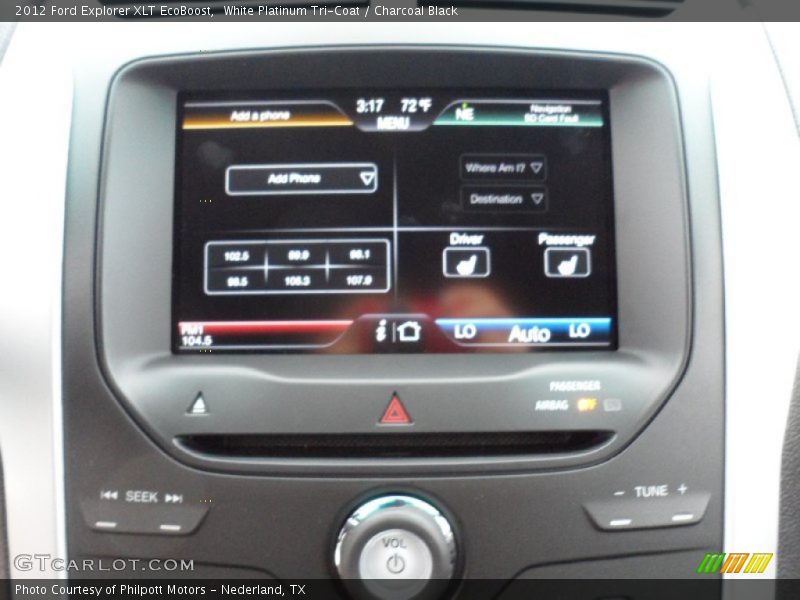 White Platinum Tri-Coat / Charcoal Black 2012 Ford Explorer XLT EcoBoost