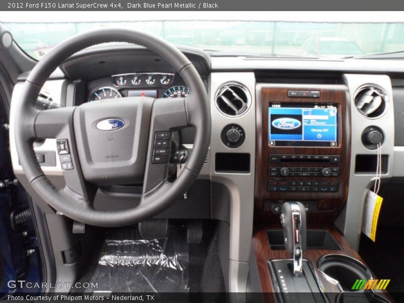 Dark Blue Pearl Metallic / Black 2012 Ford F150 Lariat SuperCrew 4x4