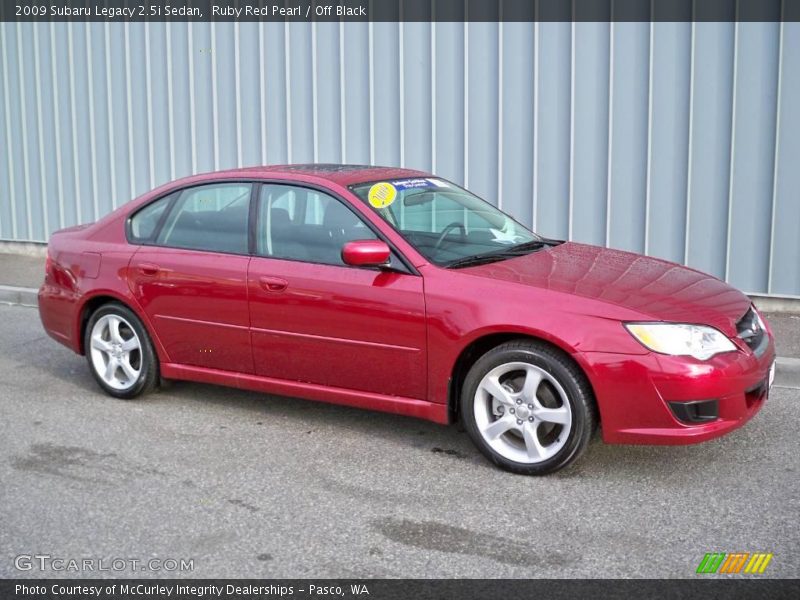 Ruby Red Pearl / Off Black 2009 Subaru Legacy 2.5i Sedan