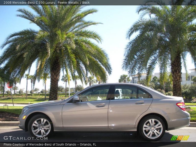 Pewter Metallic / Black 2008 Mercedes-Benz C 300 Luxury