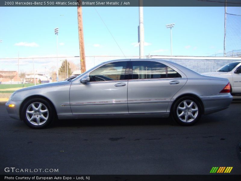 Brilliant Silver Metallic / Ash 2003 Mercedes-Benz S 500 4Matic Sedan