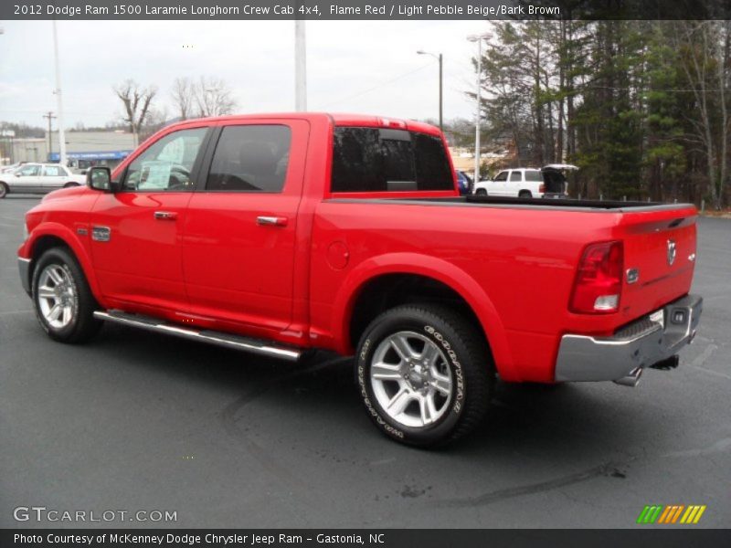 Flame Red / Light Pebble Beige/Bark Brown 2012 Dodge Ram 1500 Laramie Longhorn Crew Cab 4x4