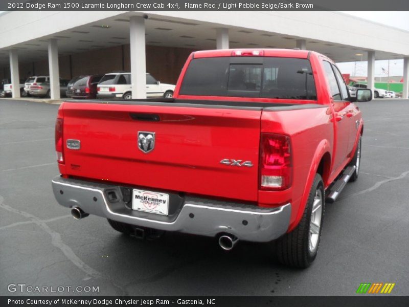 Flame Red / Light Pebble Beige/Bark Brown 2012 Dodge Ram 1500 Laramie Longhorn Crew Cab 4x4