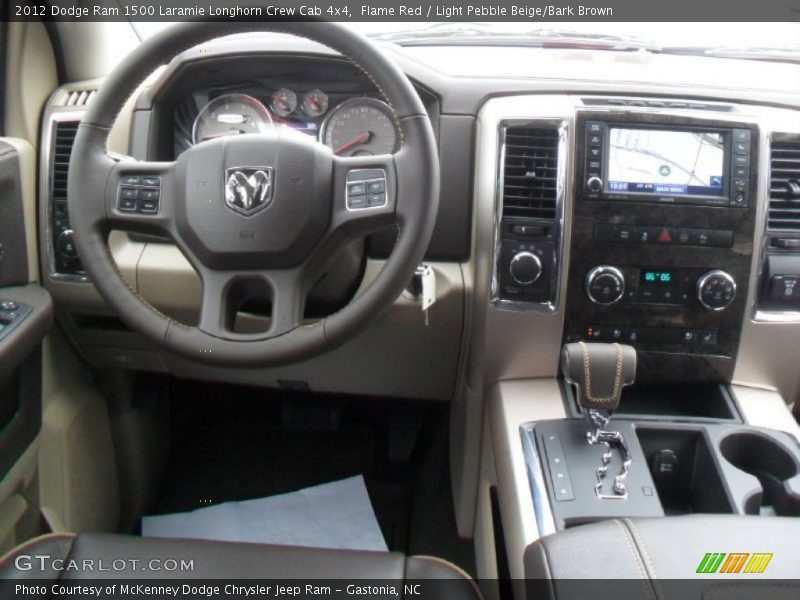 Flame Red / Light Pebble Beige/Bark Brown 2012 Dodge Ram 1500 Laramie Longhorn Crew Cab 4x4