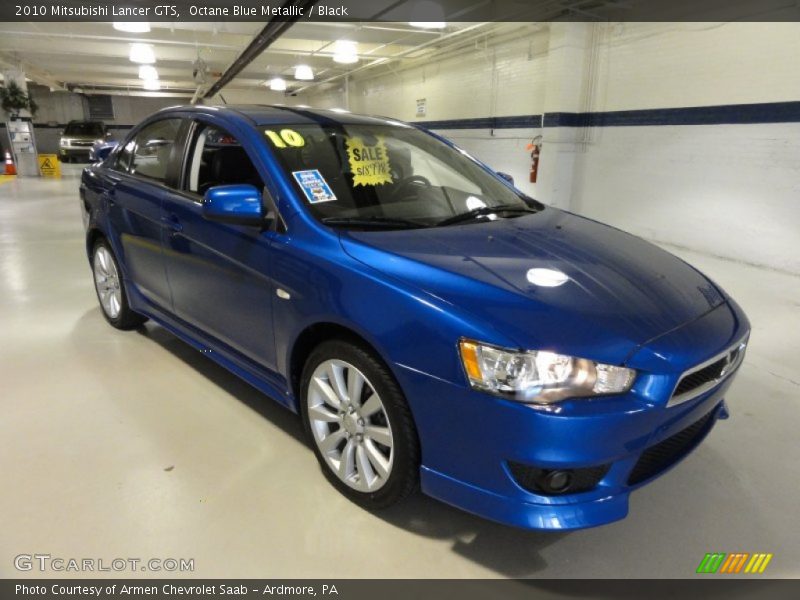 Octane Blue Metallic / Black 2010 Mitsubishi Lancer GTS