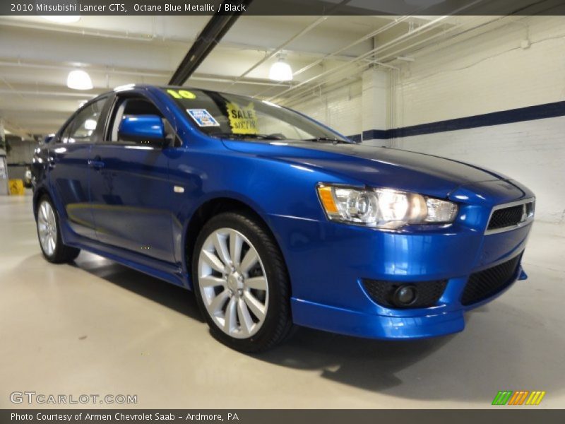 Octane Blue Metallic / Black 2010 Mitsubishi Lancer GTS