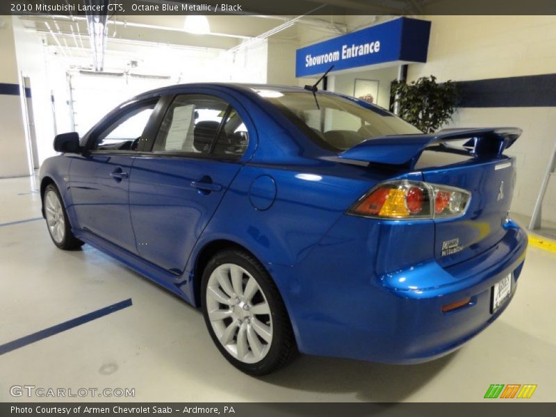 Octane Blue Metallic / Black 2010 Mitsubishi Lancer GTS