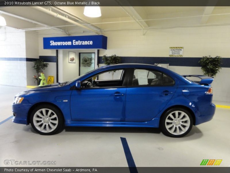 Octane Blue Metallic / Black 2010 Mitsubishi Lancer GTS