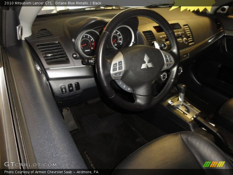 Octane Blue Metallic / Black 2010 Mitsubishi Lancer GTS
