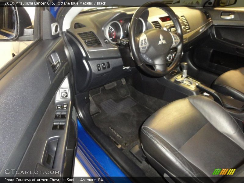 Octane Blue Metallic / Black 2010 Mitsubishi Lancer GTS