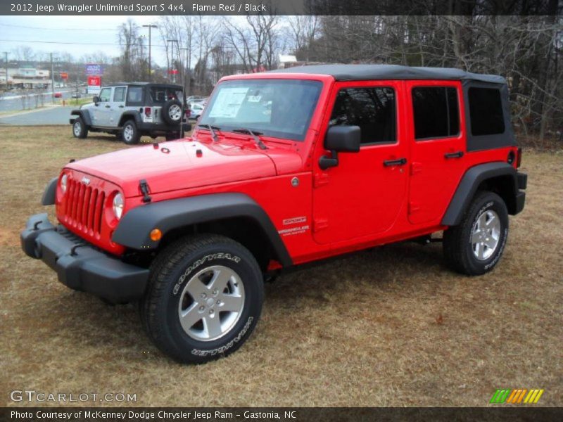Flame Red / Black 2012 Jeep Wrangler Unlimited Sport S 4x4
