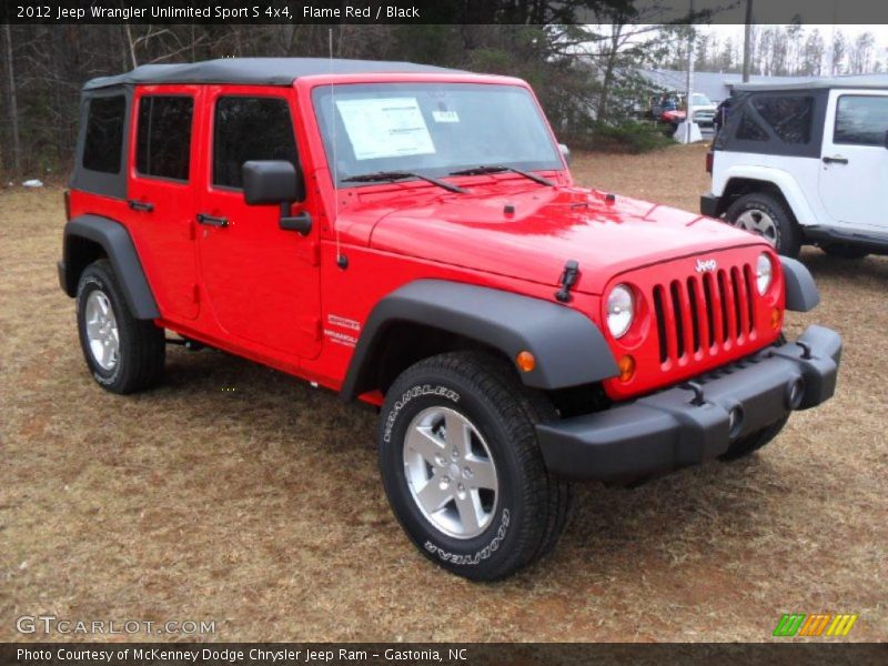 Flame Red / Black 2012 Jeep Wrangler Unlimited Sport S 4x4