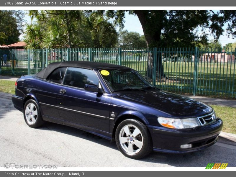Cosmic Blue Metallic / Sand Beige 2002 Saab 9-3 SE Convertible