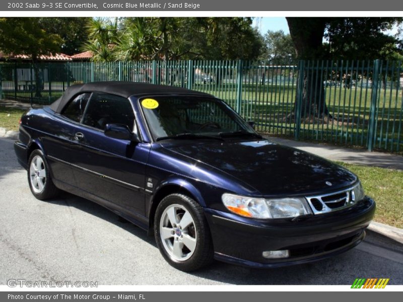 Cosmic Blue Metallic / Sand Beige 2002 Saab 9-3 SE Convertible