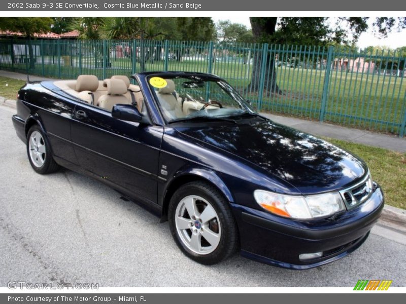 Cosmic Blue Metallic / Sand Beige 2002 Saab 9-3 SE Convertible