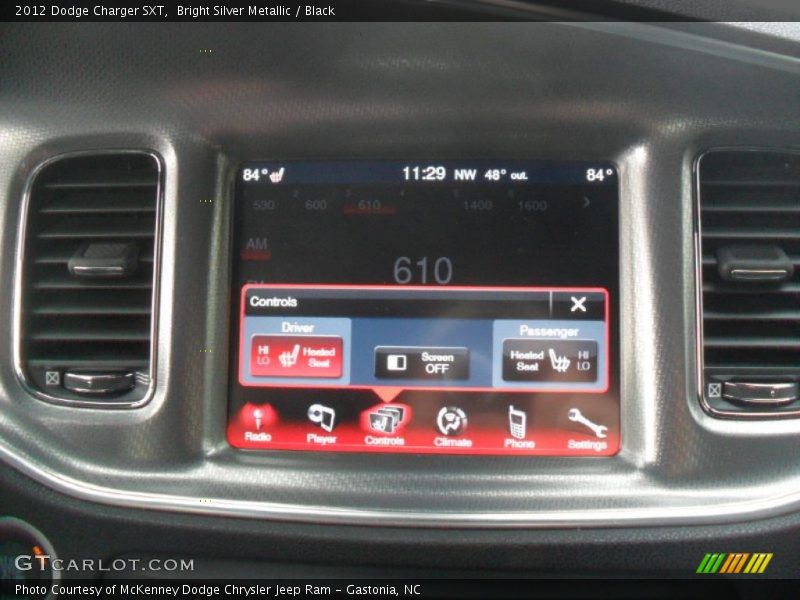 Bright Silver Metallic / Black 2012 Dodge Charger SXT