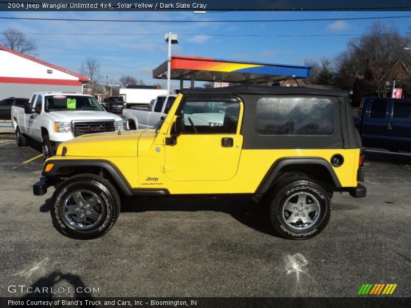 Solar Yellow / Dark Slate Gray 2004 Jeep Wrangler Unlimited 4x4