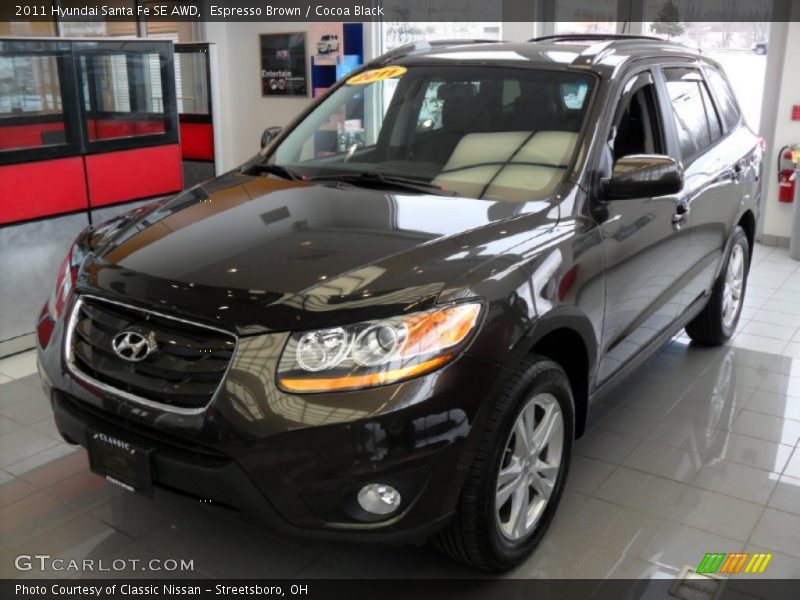 Espresso Brown / Cocoa Black 2011 Hyundai Santa Fe SE AWD