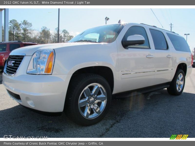 White Diamond Tricoat / Light Tan 2012 GMC Yukon XL SLT