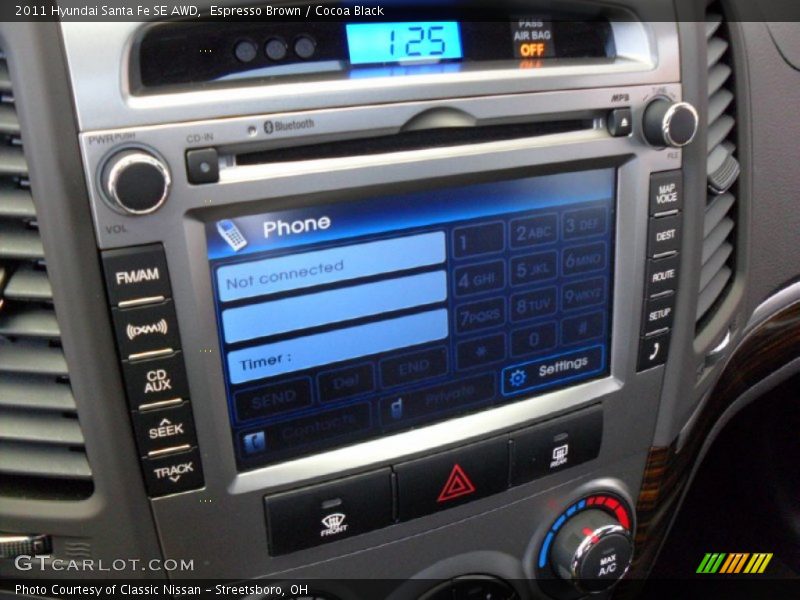 Espresso Brown / Cocoa Black 2011 Hyundai Santa Fe SE AWD