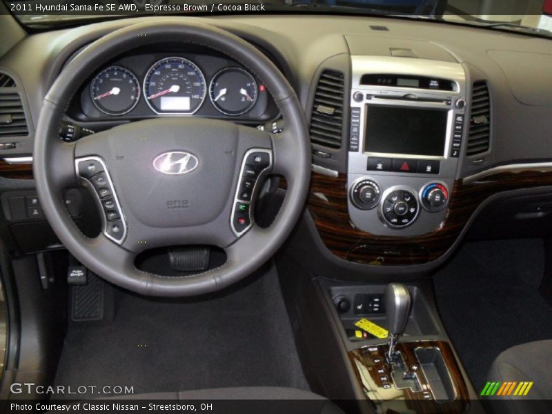 Espresso Brown / Cocoa Black 2011 Hyundai Santa Fe SE AWD