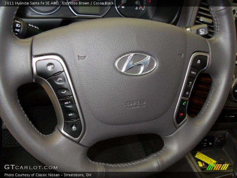 Espresso Brown / Cocoa Black 2011 Hyundai Santa Fe SE AWD