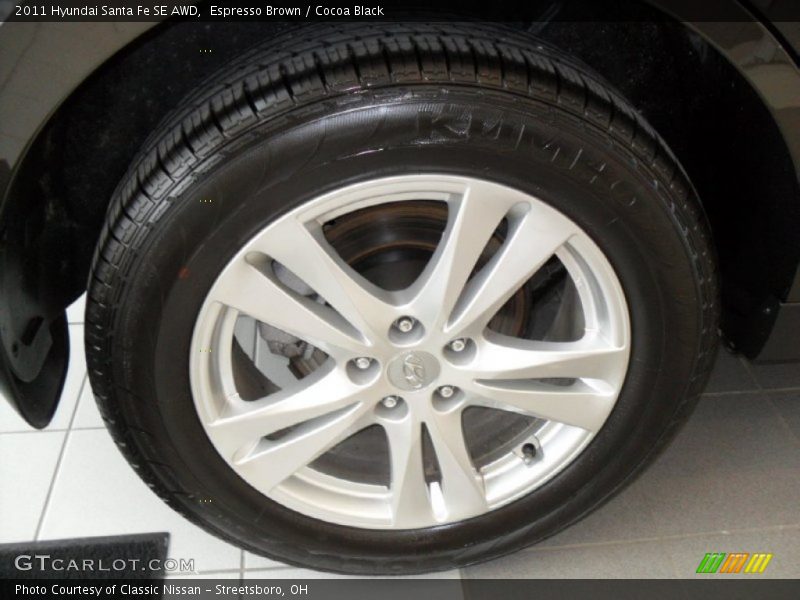 Espresso Brown / Cocoa Black 2011 Hyundai Santa Fe SE AWD