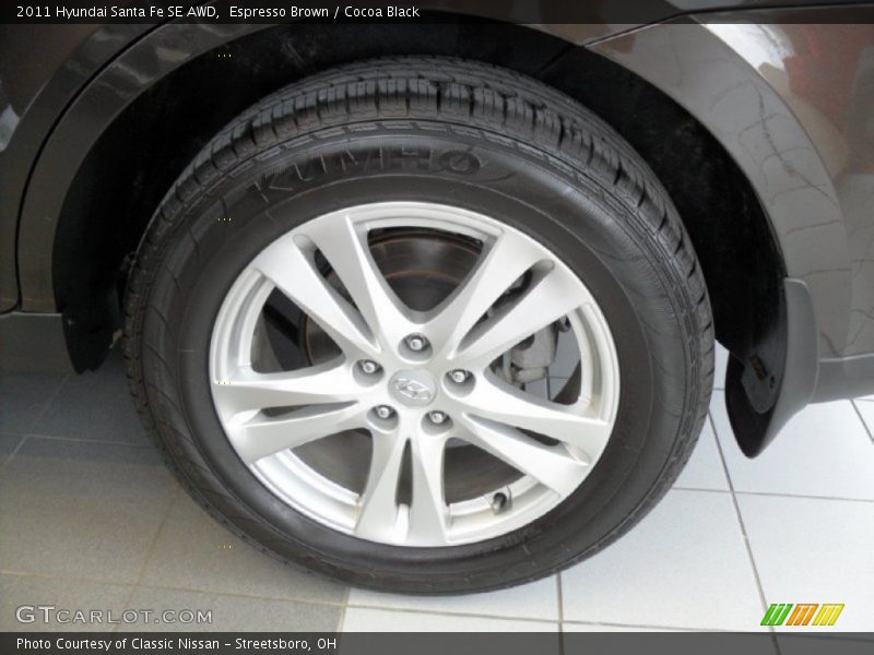 Espresso Brown / Cocoa Black 2011 Hyundai Santa Fe SE AWD