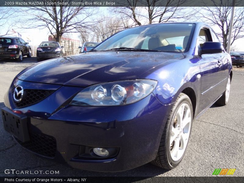 Stormy Blue Mica / Beige 2009 Mazda MAZDA3 i Sport Sedan