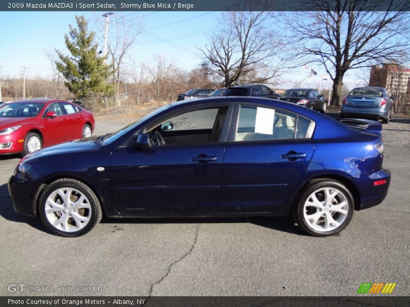 Stormy Blue Mica / Beige 2009 Mazda MAZDA3 i Sport Sedan