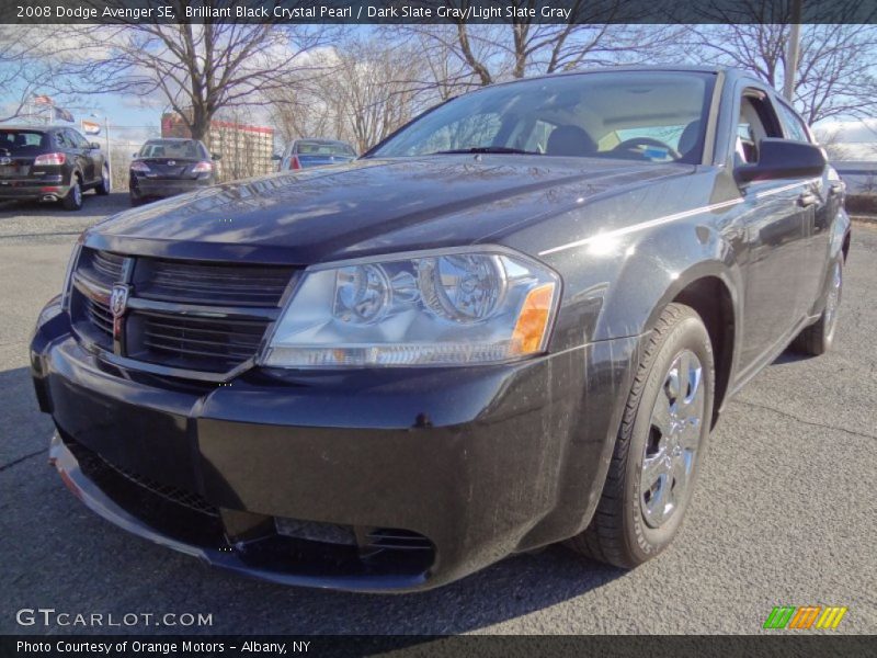 Brilliant Black Crystal Pearl / Dark Slate Gray/Light Slate Gray 2008 Dodge Avenger SE