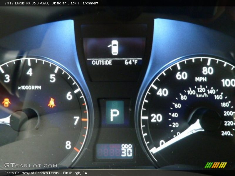 Obsidian Black / Parchment 2012 Lexus RX 350 AWD