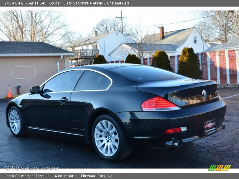 Black Sapphire Metallic / Chateau Red 2004 BMW 6 Series 645i Coupe