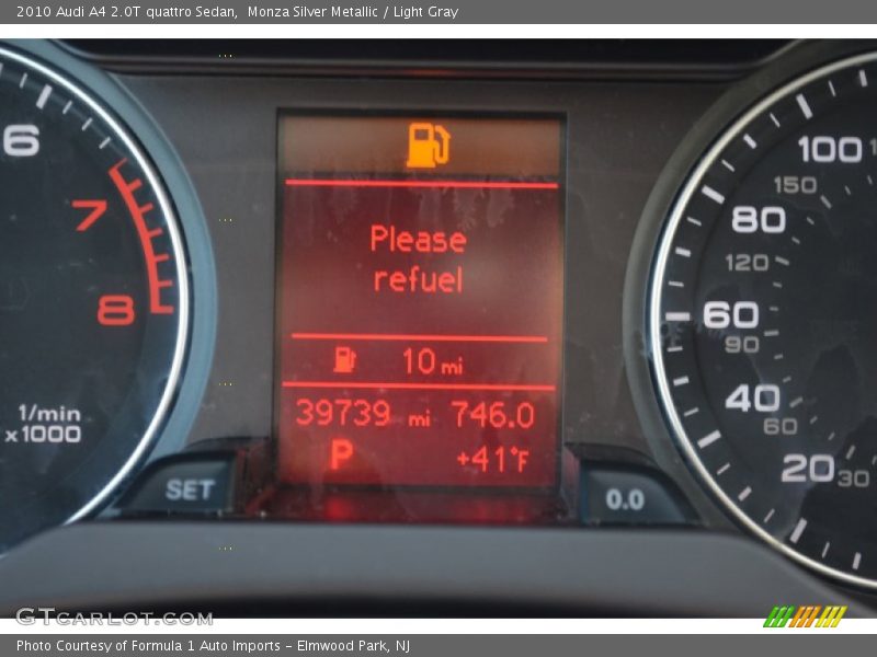 Monza Silver Metallic / Light Gray 2010 Audi A4 2.0T quattro Sedan