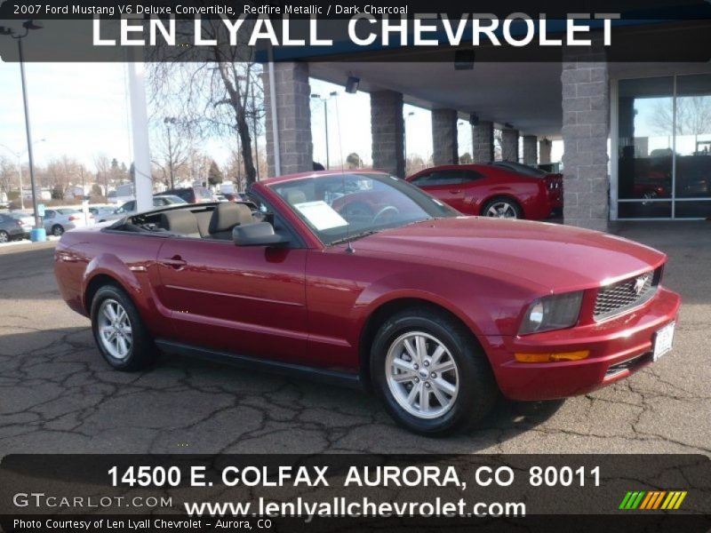 Redfire Metallic / Dark Charcoal 2007 Ford Mustang V6 Deluxe Convertible