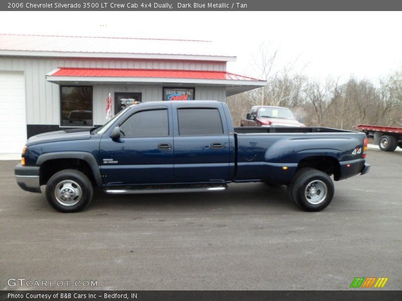 Dark Blue Metallic / Tan 2006 Chevrolet Silverado 3500 LT Crew Cab 4x4 Dually