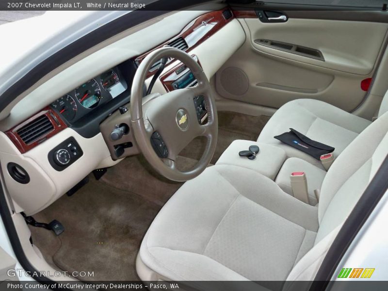 White / Neutral Beige 2007 Chevrolet Impala LT