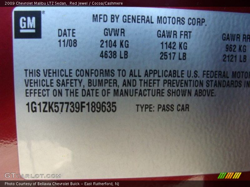 Red Jewel / Cocoa/Cashmere 2009 Chevrolet Malibu LTZ Sedan