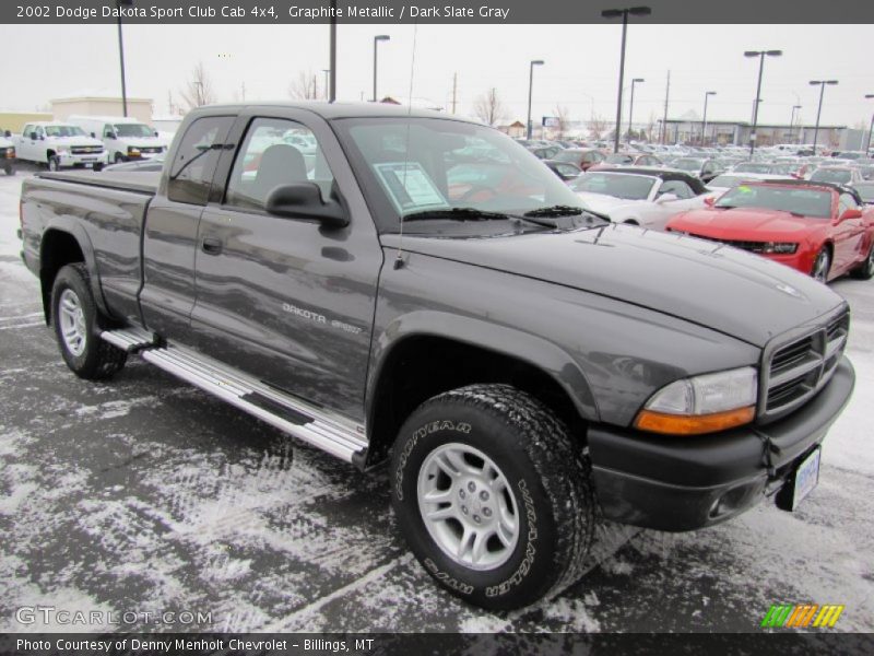 Graphite Metallic / Dark Slate Gray 2002 Dodge Dakota Sport Club Cab 4x4
