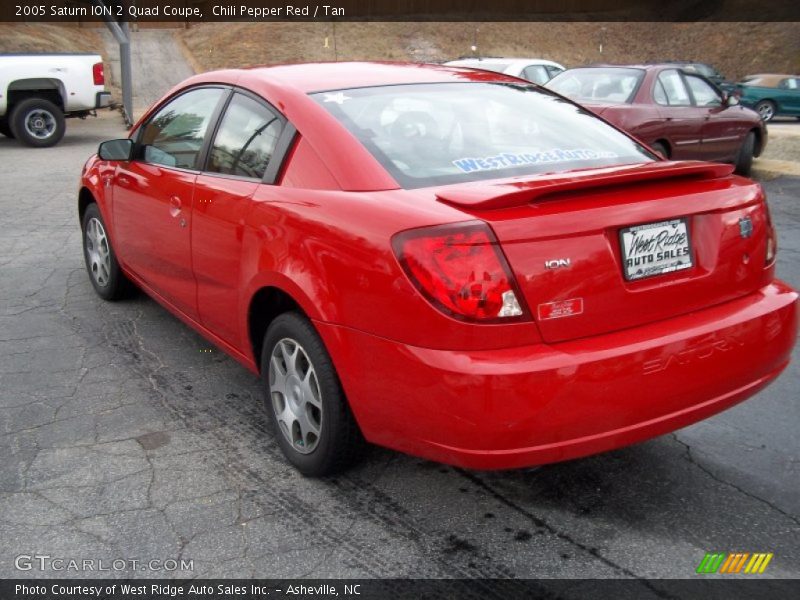 Chili Pepper Red / Tan 2005 Saturn ION 2 Quad Coupe