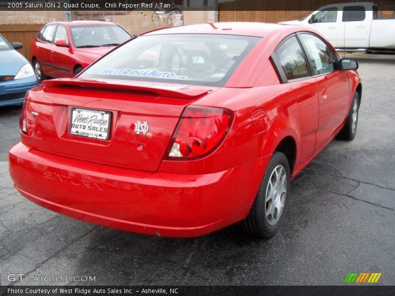 Chili Pepper Red / Tan 2005 Saturn ION 2 Quad Coupe