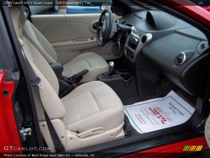 Chili Pepper Red / Tan 2005 Saturn ION 2 Quad Coupe
