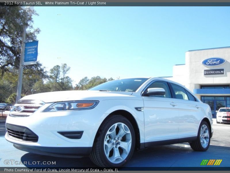 White Platinum Tri-Coat / Light Stone 2012 Ford Taurus SEL