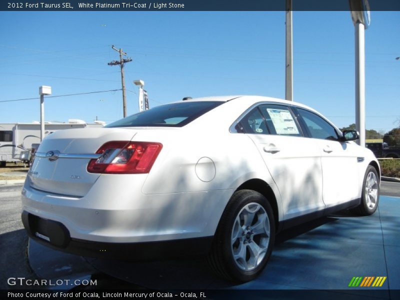 White Platinum Tri-Coat / Light Stone 2012 Ford Taurus SEL