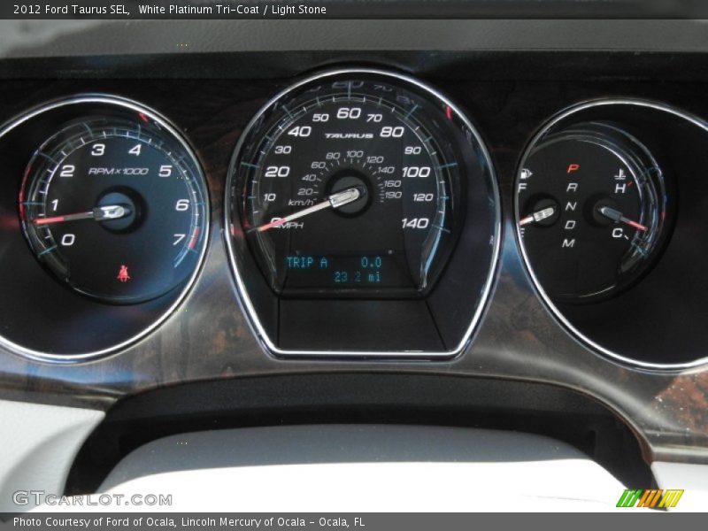 White Platinum Tri-Coat / Light Stone 2012 Ford Taurus SEL