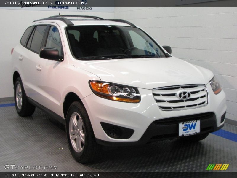 Pearl White / Gray 2010 Hyundai Santa Fe GLS