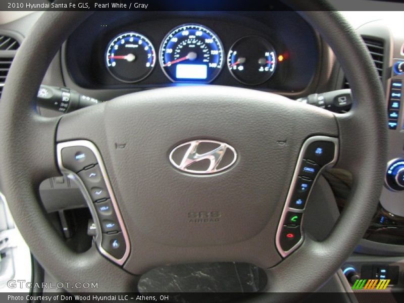 Pearl White / Gray 2010 Hyundai Santa Fe GLS
